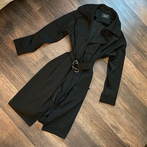 Long black trench coat